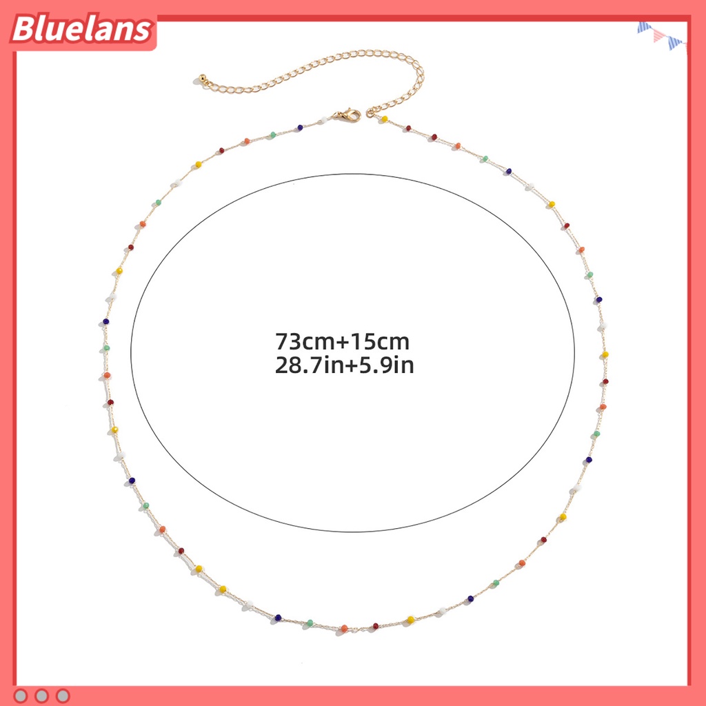 [BLS] Rantai Perut Single Layer Adjustable Wanita Bohemian Manik-Manik Warna-Warni Rantai Pinggang Untuk Penggunaan Sehari-Hari