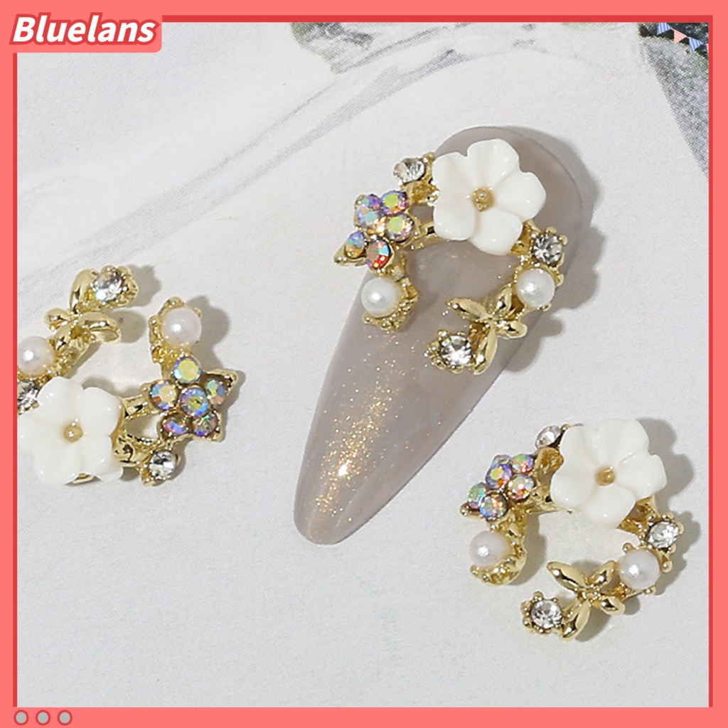 [BLM] 10pcs Hiasan Kuku Tiga Dimensi Bersinar Mudah Tempel Gloss DIY Berkilau Camellia Nail Charm Manicure Designs Nail Salon Supply