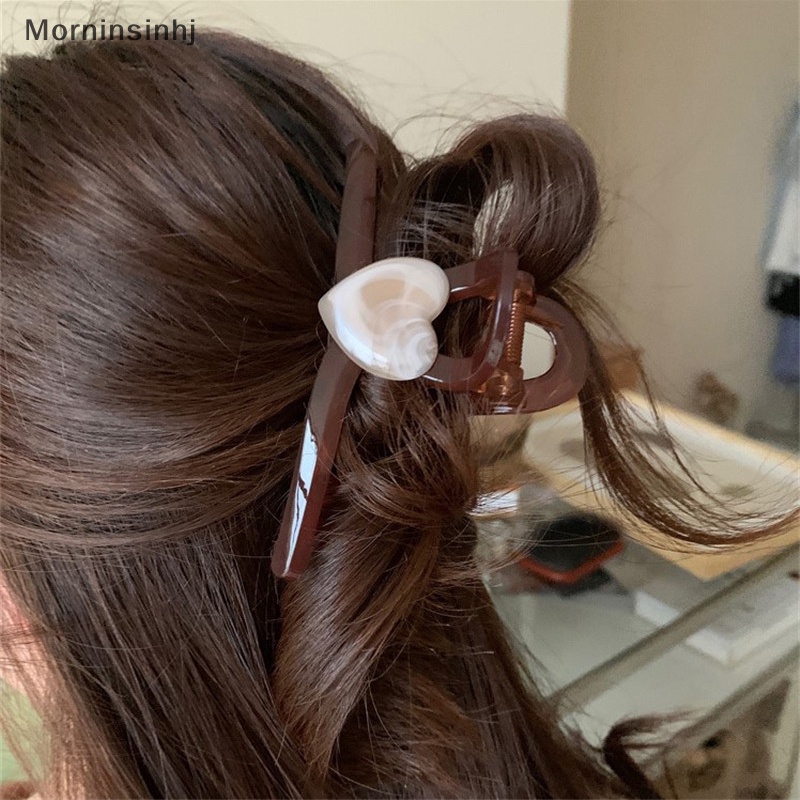 Mornin Cakar Rambut Berbentuk Hati Jelly Berwarna Hair Claw Clips Cute Hair Clip Vintage Jepit Rambut Korea Aksesori Rambut Untuk Wanita id