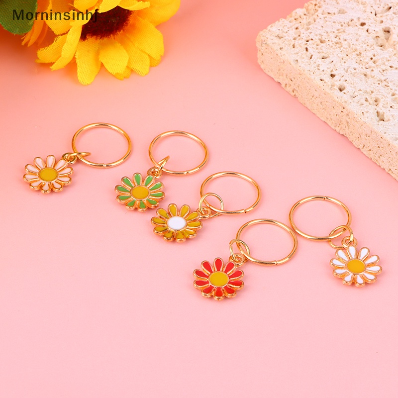 Mornin 5Pcs /set Bunga Daisy Alloy Knitg Stitch Spidol Zinc Alloy Liontin Bunga Multicolor Untuk Knitg Tools Temuan DIY id