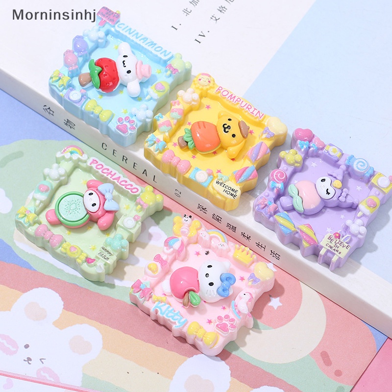 Mornin Buah Kartun Hewan Lucu Bingkai Foto Bentuk Aksesoris Resin Kuromi Melody Untuk Lem Cream Phone Case DIY Handmade Bahan id