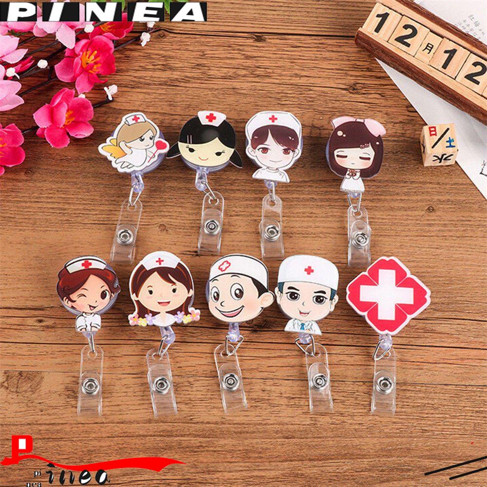 Pineapple Mini Badge Holder Akrilik Perlengkapan Kantor Alat Tulis Lanyards