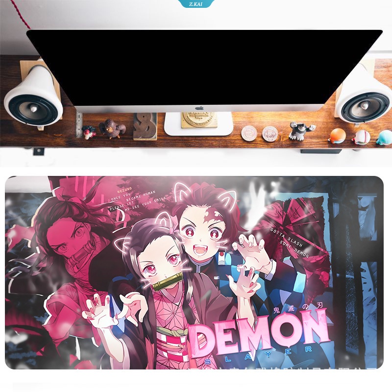 Asrama Sekolah Kuliah Demon Slayer Demon Slayer Wig Kamado Tanjirou Rectangular Wrist Protector Mouse Pad Desain Premium Pad Pelindung Tangan Untuk Melindungi Tangan [ZK]