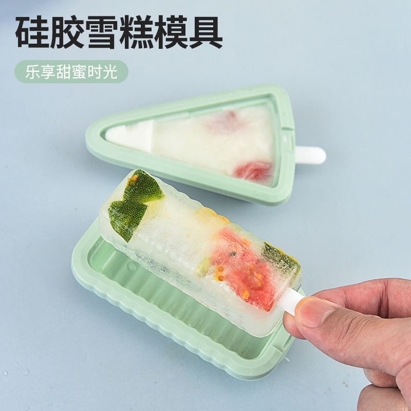 Cetakan Pembuat Es Krim Silikon, Aksesori Dapur Buatan Rumah, Cetakan Es Krim Bentuk Kaki, dengan Stiker Penutup Pp