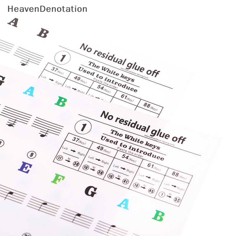 [HeavenDenotation] Stiker Keyboard Piano Transparan54/61Kunci Keyboard Elektronik Piano Sticker HDV