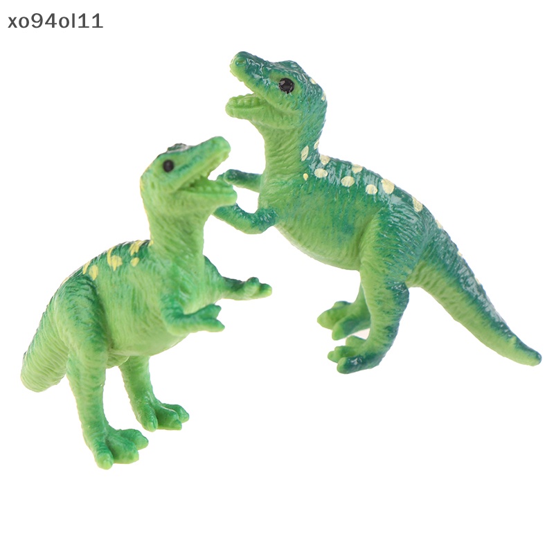 Xo 1Pcs Simulasi Model Dinosaurus Kecil Hijau Karnivora Dinosaurus Mainan Ornamen OL