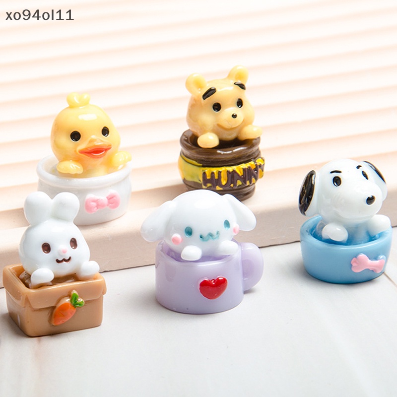 Xo 1Pc Rumah Boneka Miniatur Pot Hewan Anjing Bebek Kelinci Beruang Ornamen Lanskap Mikro Boneka Dekorasi Rumah Mainan OL