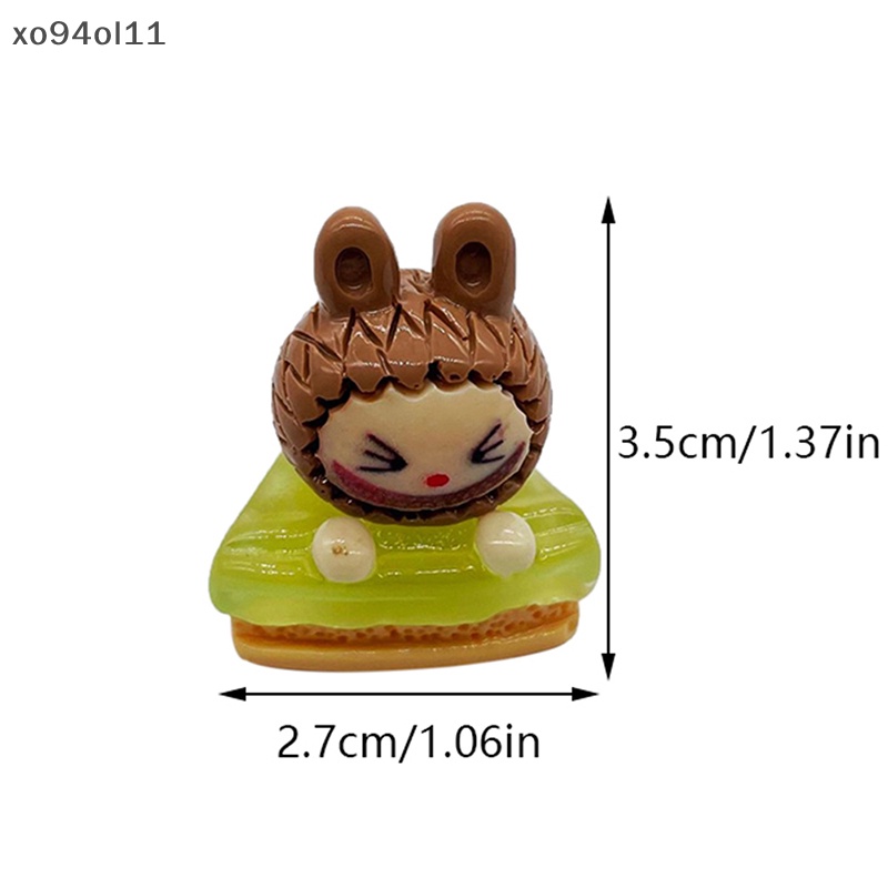 Xo 1Pc Bercahaya POP MART Ornamen Mini Kartun Irisan Kue Boneka Mikro Lanskap Dekorasi Rumah Boneka Miniatur Mainan OL