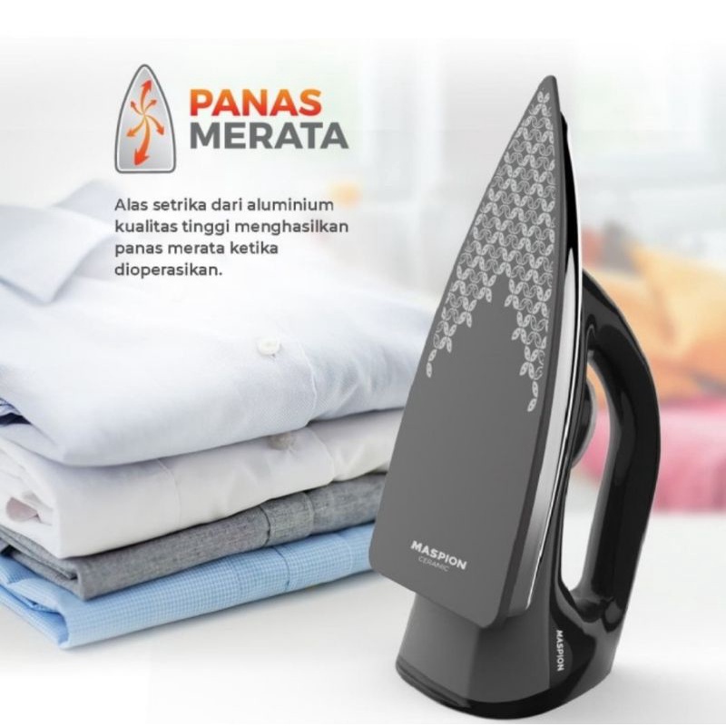 MASPION Setrika Listrik HA-380 Terbaru Batik Series Ceramic Anti Lengket