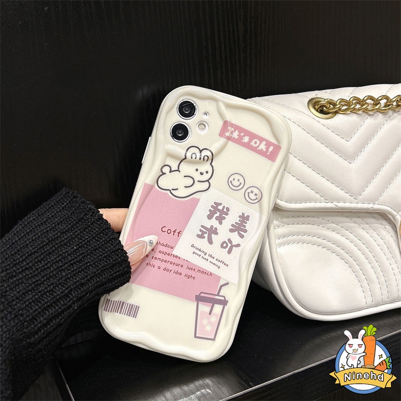 IPHONE Casing Kompatibel Untuk Iphone14 13 12 11 Pro Max X Xr Xs Max8 7 6 6s Plus Se2020Kreatif Putih Cream Shell Wave Edge Phone Case Lens Full Cover Silikon Tebal Pelindung Case