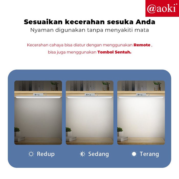 Aoki Lampu LED Magnet Remote Dinding Bisa Gantung Bulet 26Cm AK-237A