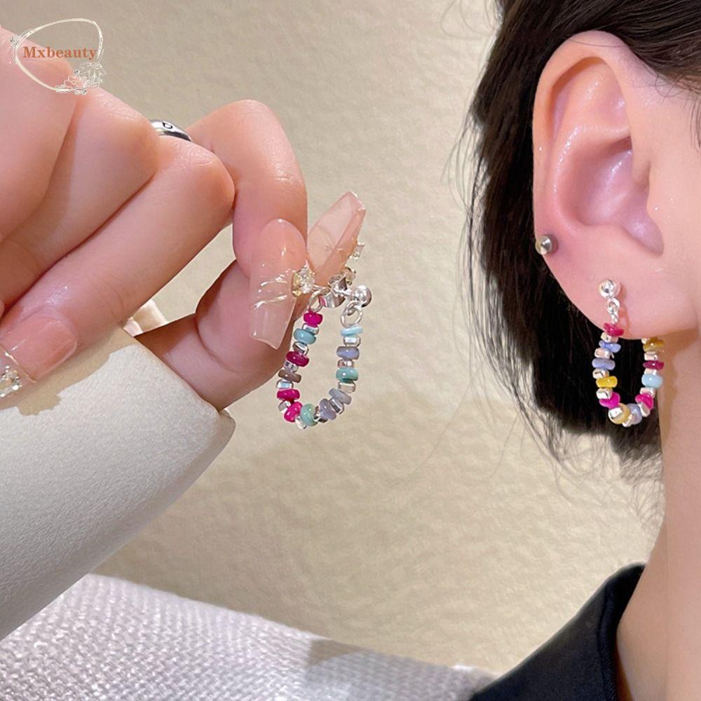 Mxbeauty Y2K Manik-Manik Anting Trendi Pesta Biru Indah Unik Harajuku Wanita Stud Earrings