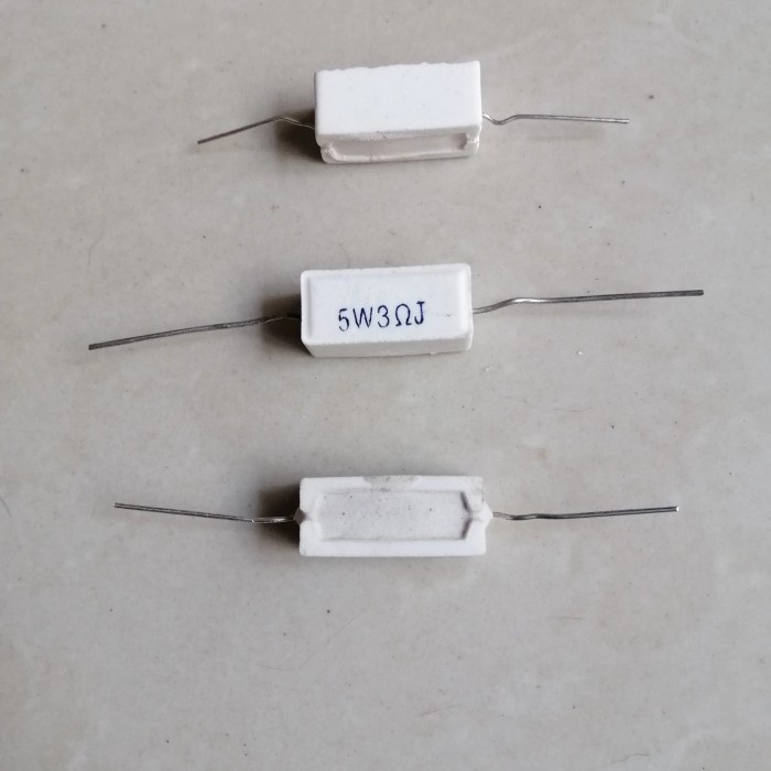 10 Buah 10Pcs 3 ohm R Tahanan Resistor Kapur 5w 5watt 3ohm 3R 3RJ 5 w watt