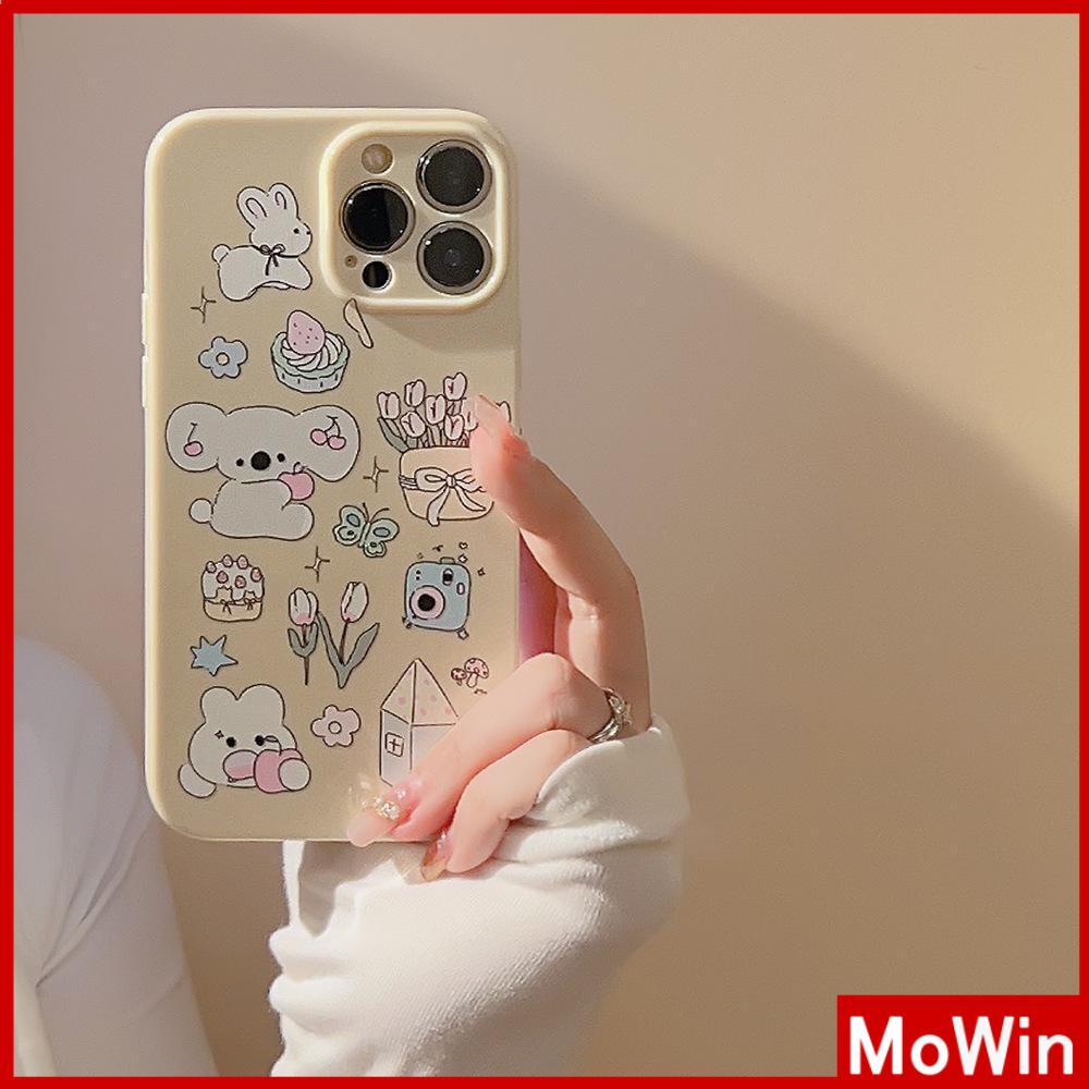 Case iPhone 14 Pro Max iPhone Case Cream Glossy Film Lembut TPU Shockproof Kamera Case Perlindungan Hewan Lucu Kompatibel dengan iPhone 13 Pro Max 12 Pro Max 11 Xr X Max 7Plus 8Plus