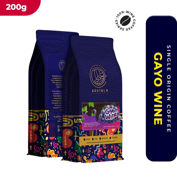 

N.E.W ARUTALA Kopi Arabika Gayo Wine 200 gram - Giling Halus