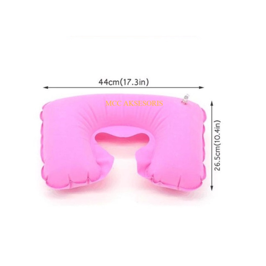 MCC Bantal Leher Angin Tiup Inflatable Neck Pillow Untuk Travelling  -