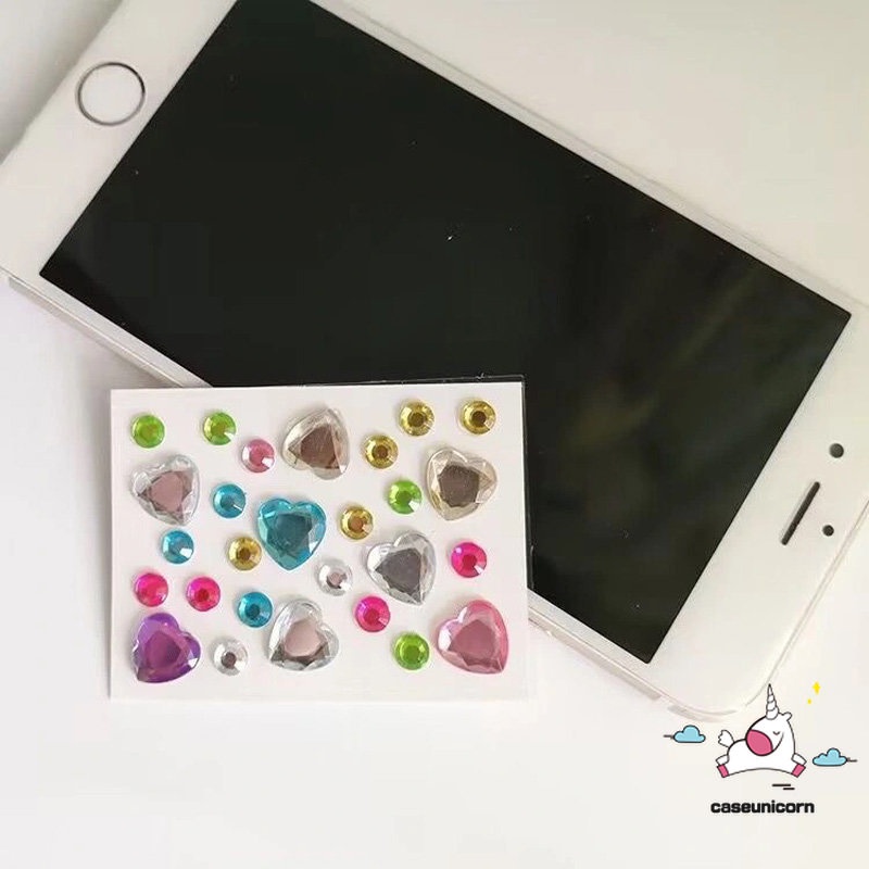 Casing Persegi Plating Mewah Warna Solid Sederhana Kompatibel Untuk iPhone 7Plus 11 8Plus 13 14 11 12 Pro MAX XR X XS MAX Warna-Warni Cinta Hati Berlian Casing Ponsel Dengan Dekorasi Stiker