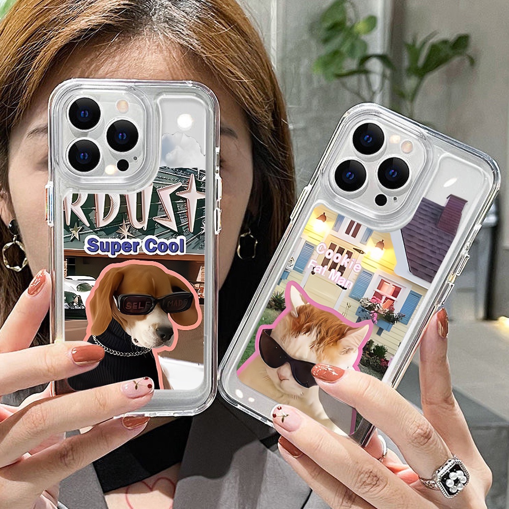 Casing Sunglass Anjing Keren Untuk Redmi Note10 11 11E 11S 12 8 8T 9 9S 10 Xiaomi 11T 12T 13Pro 13 Mi 10 10 Pro 10T Lite 10T 11 12 Poco F3 F4 M3 X3 X4 X5 Pro Akrilik Tutup Belakang TPU Space