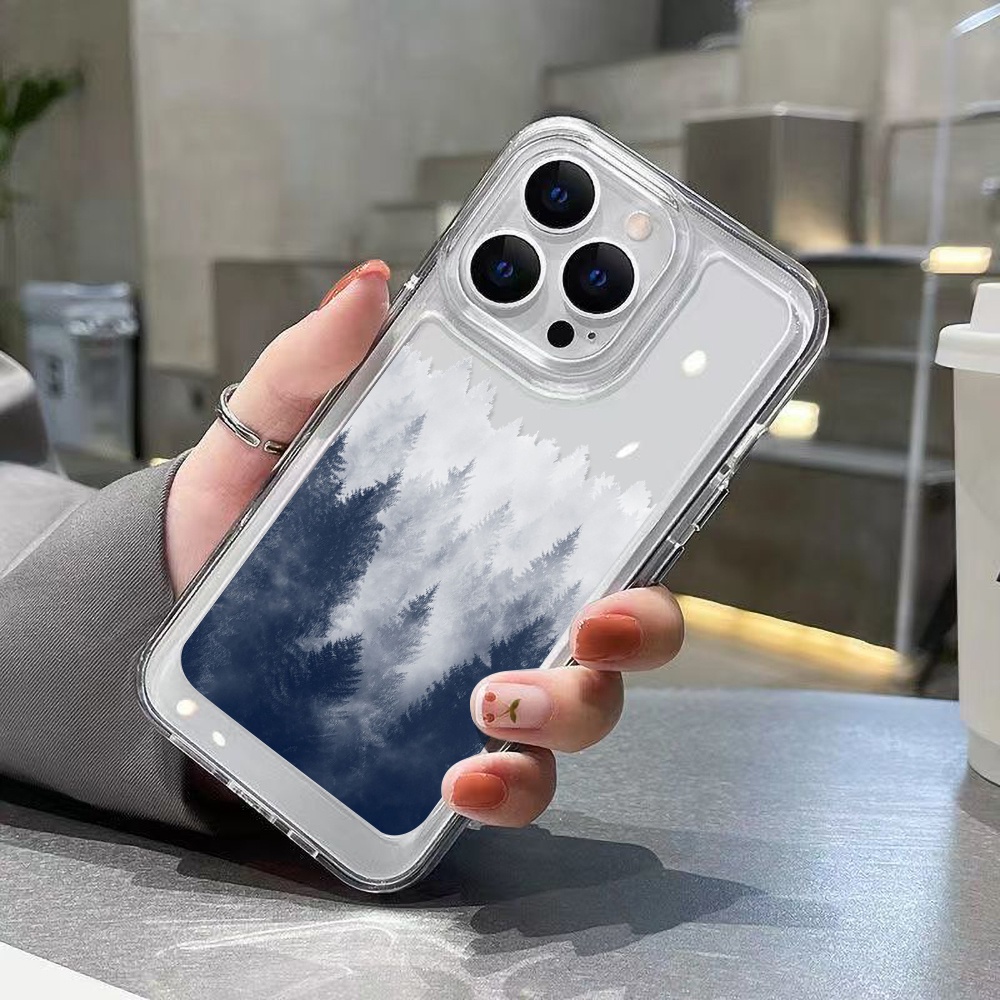 Fog Forest Case Untuk Samsung A11 EU A12 A13 A14 A10 A10S A20 A21 A22 A23 A20S A30 A02 A03 A50 A51 A52 A53 A54 A31 A32 A33 A34 A04 A73 A72 A71 S10 Akrilik Ruang TPU Penutup Belakang