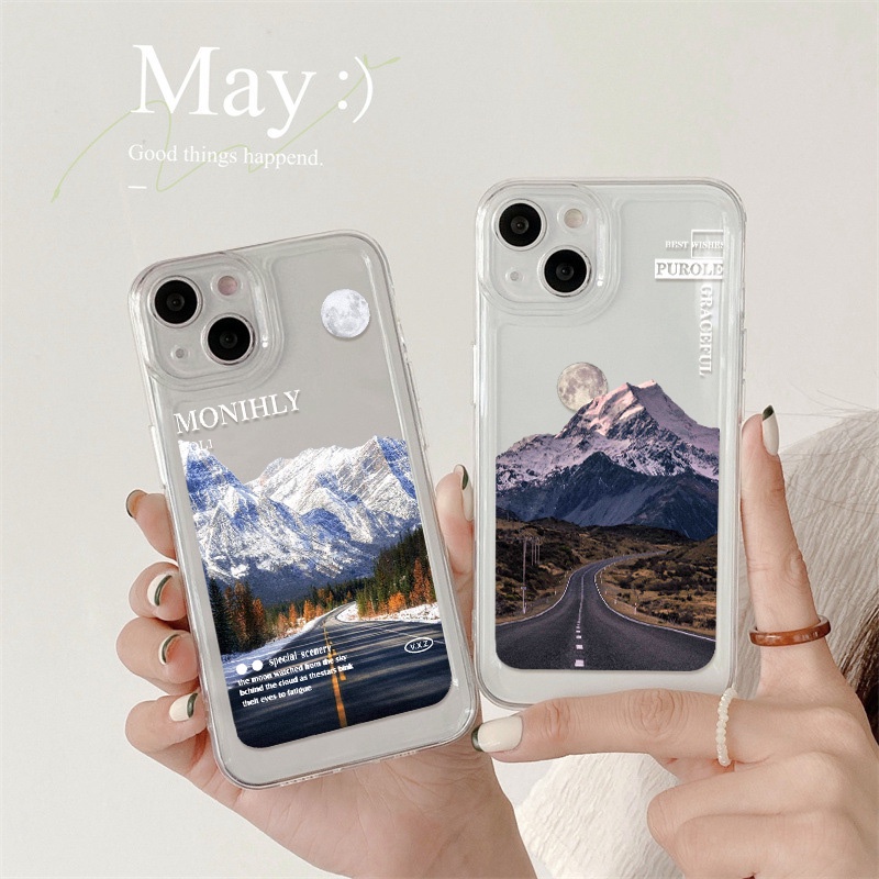 Casing Gunung Salju Untuk Vivo Y12S Y17 Y16 Y12 Y15 Y11 Y20 Y20S Y20i Y19 Y91C Y91 Y95 Y93 Y15S Y15A Y33S Y33T Y21 Y21S Y21T Y51 Y52S Y53S Y02 NEX3 Akrilik Space TPU Back Cover