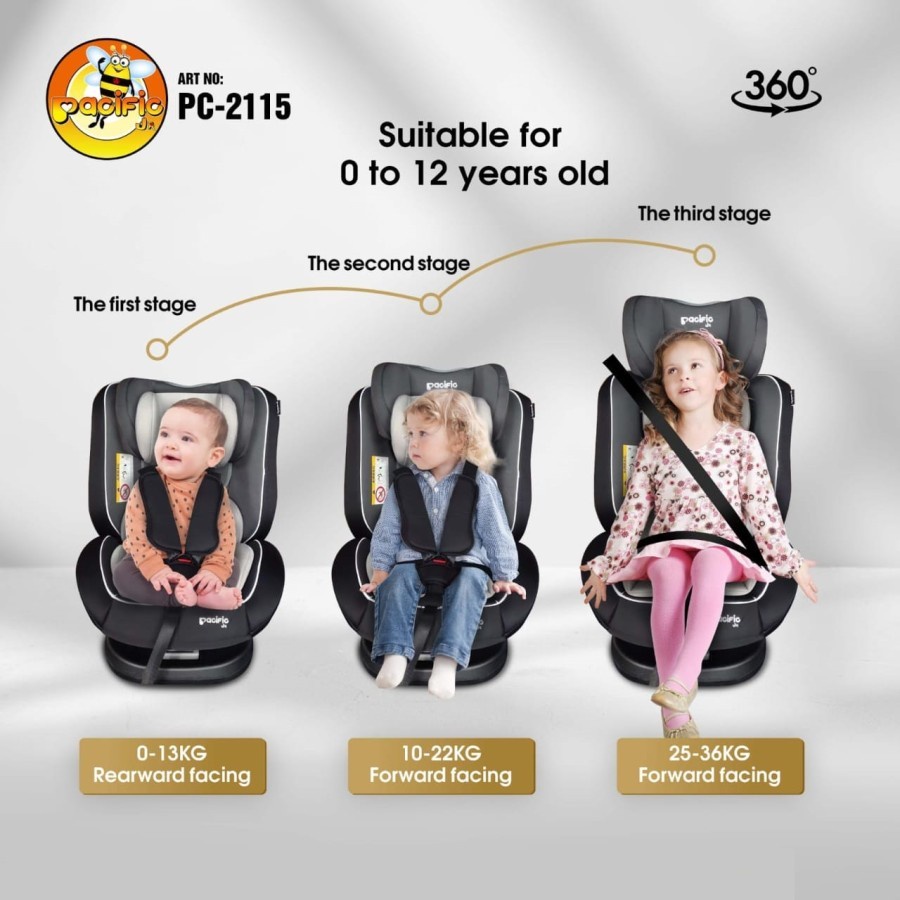 Pacific PC 2115 Car Seat Full Rotate 360derajat | Dudukan Mobil Bayi