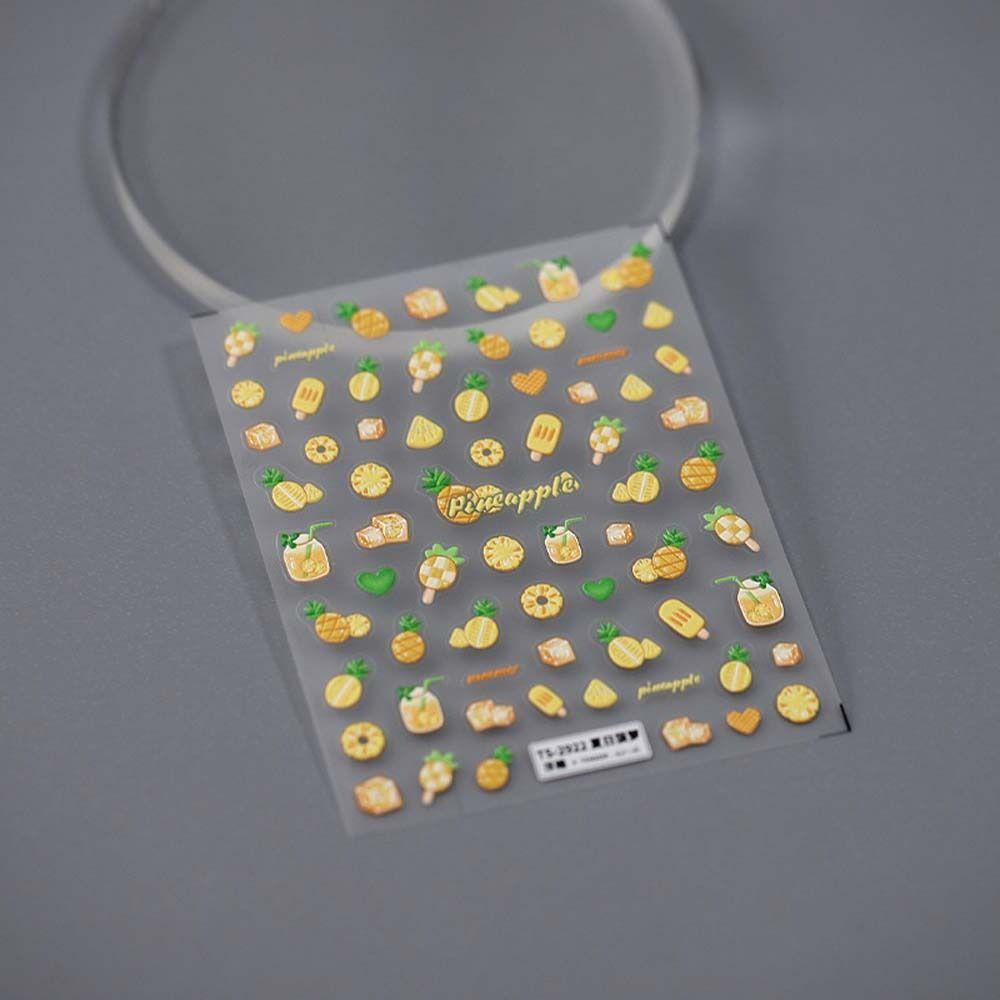 AUGUSTINA Agustina Stiker Kuku Lucu Relief Cinta Hati Manicure Kartun Beruang Dekorasi Kuku Untuk Wanita