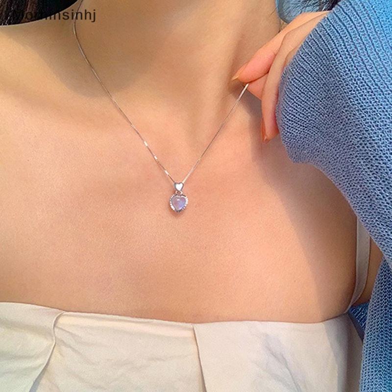 Mornin Fashion Aesthetic Hati Kristal Liontin Kalung Trendi Gelang Rantai Pergelangan Tangan Untuk Wanita Gadis Lucu Rantai Choker Kerah Perhiasan id