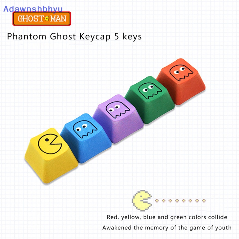 Adhyu 5pcs /Set Pbt Warna Super Mario Keycap Suplemen Pribadi Keycap Keyboard Mekanik Untuk Keyboard Gaming Mekanik Gamers Komputer Lucu Kartun Switch Key Cap ID