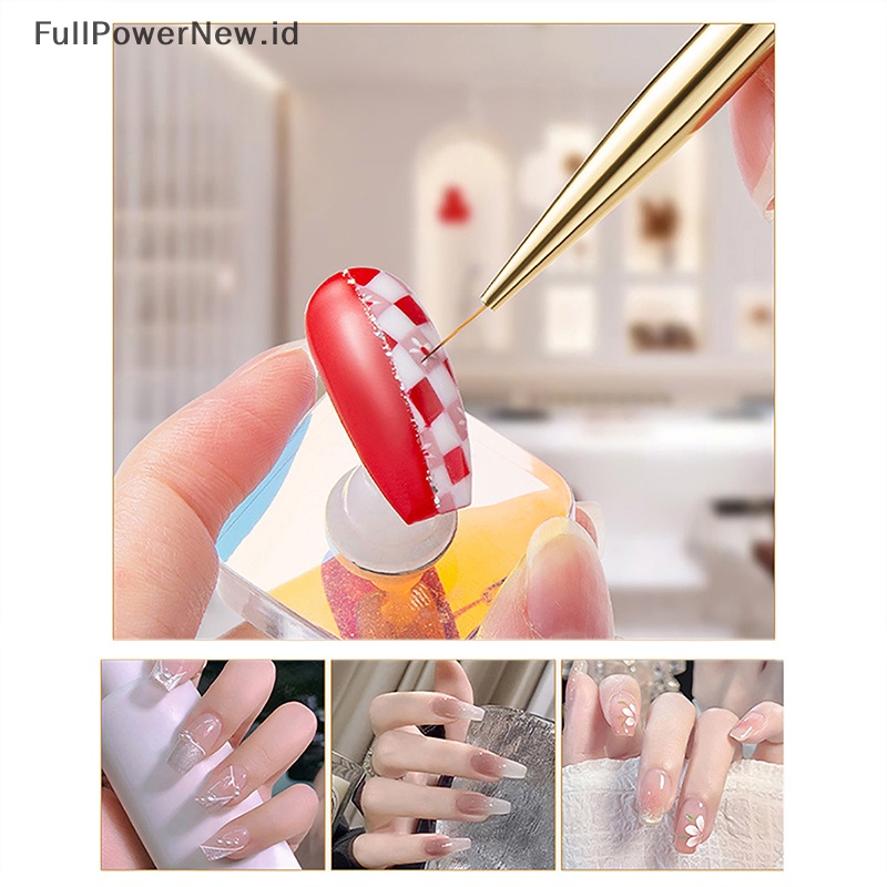 Power 3PCS Nail Art Pen Dotg Paing Gambar UV Gel Liner Polish Brush Tool Set ID