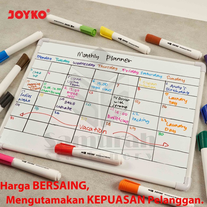 

Spidol Whiteboard Marker Joyko WMC 51 12 Warna Spidol Set Papan Tulis