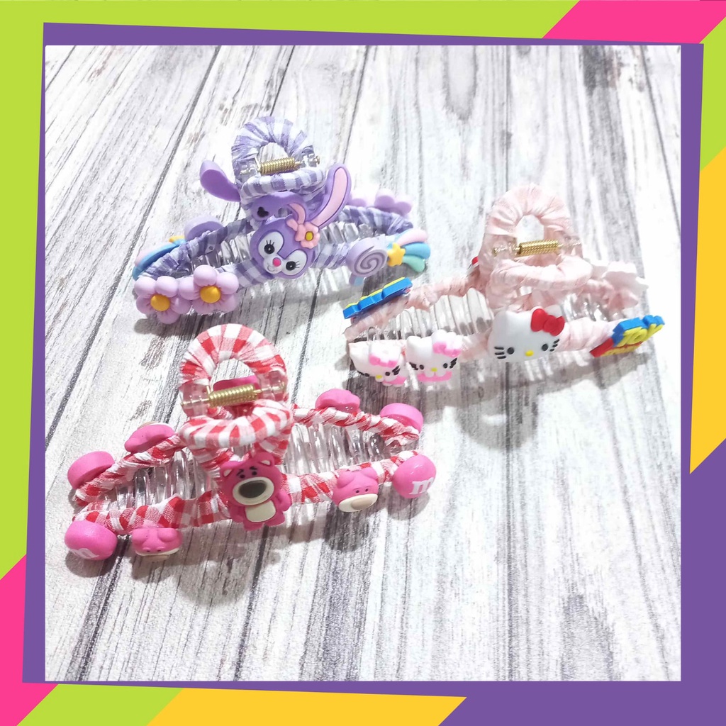 5074 / Paket usaha jepit rambut wanita motif karakter / Jedai salon model Korea ( isi 6pcs &amp; 12pcs )