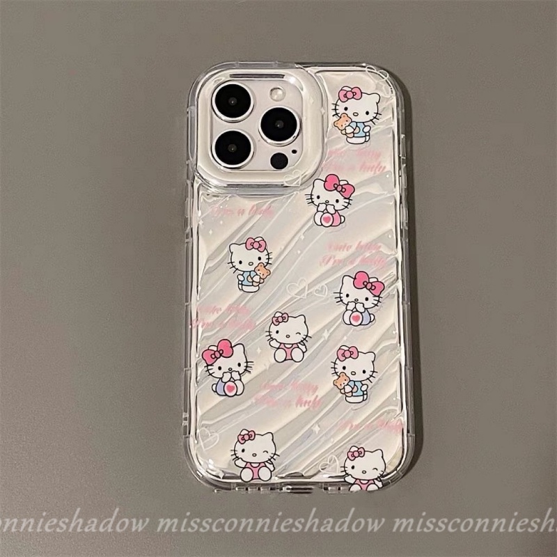 Keypad Case Numerik Vintage Kreatif Kompatibel Untuk IPhone XR 7Plus14 13 11 12 Pro MAX 8 6 6S Plus X XS MAX SE 2020kartun Lucu Hello Kitty 3D Stereo Corrugation Color Card Cover