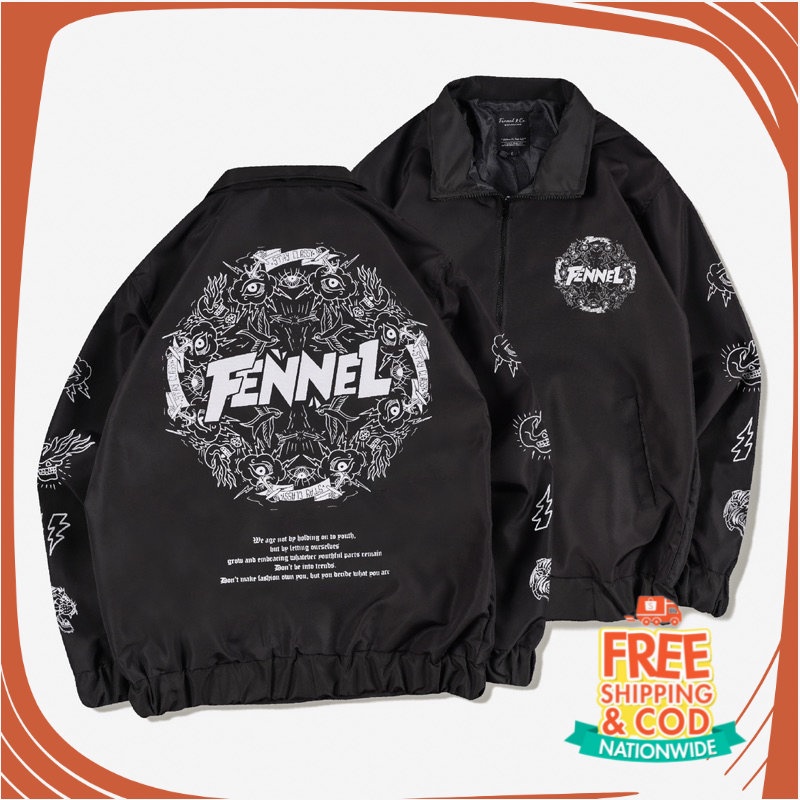 JAKET PERGI CAFE TREVELING KONSER/ [N01185] Jaket Vintage Distro Motif FENNEL WHITE
