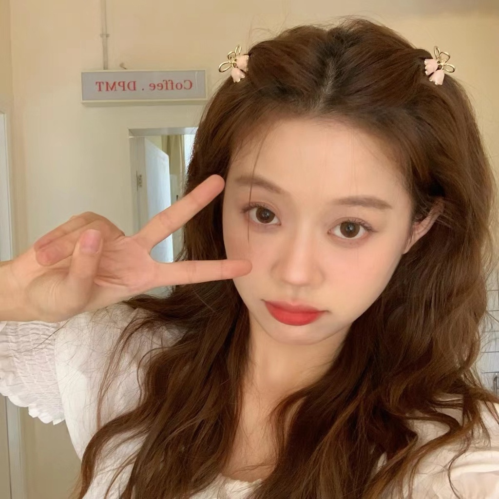 Klip Rambut Bunga Merah Muda Baru Gadis Fashion Paduan Poni Kecil Jepit Rambut Hair Claw Aksesoris Rambut Wanita
