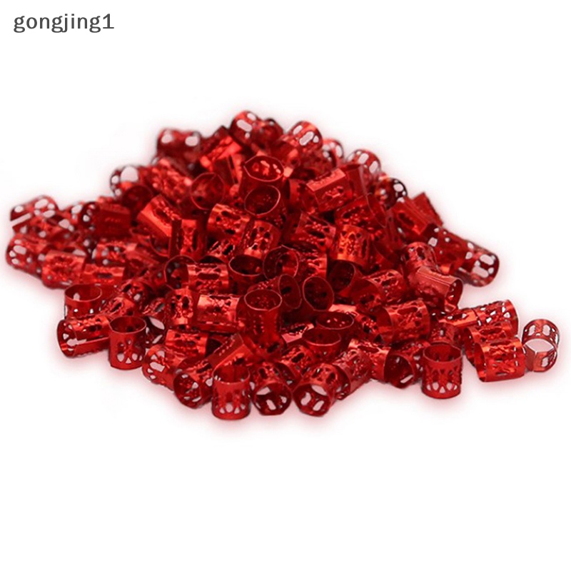 Ggg 100pcs Manik-Manik Adjustable Kepang Rambut Gimbal Beads Braid Rings Manset Klip Tabung ID