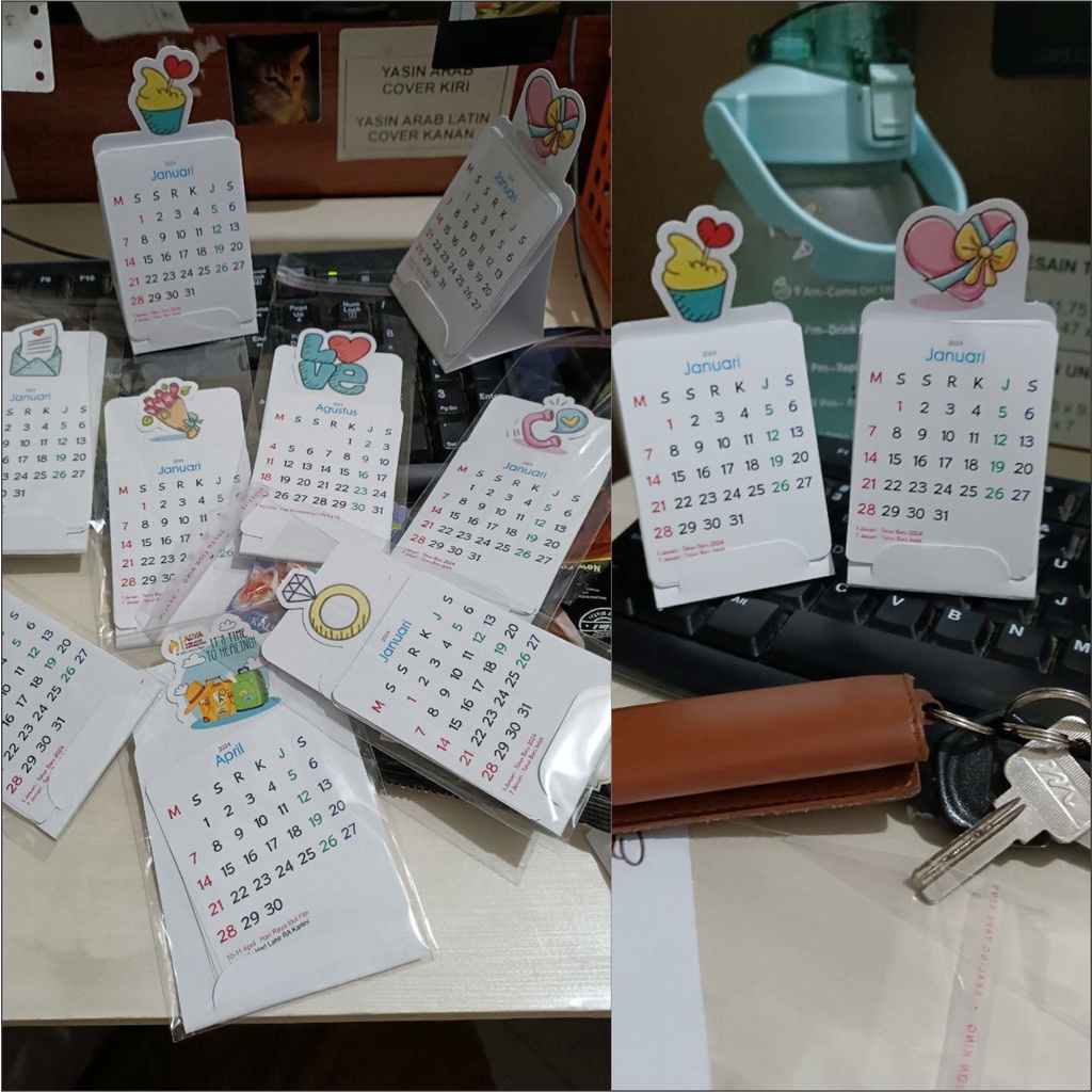 Kalender Meja mini cartoon summer Kalender duduk imut mini cute desk calendar calendar gift souvenir