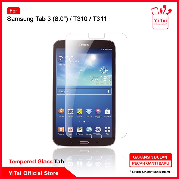 YITAI TAB Tempered Glass Clear Samsung Tab 3 8.0 Inci T310 T311