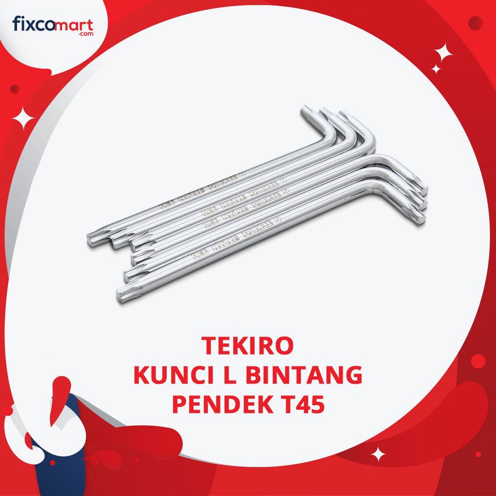 Tekiro Kunci L Bintang Pendek T45 / Tekiro Torx Key Short