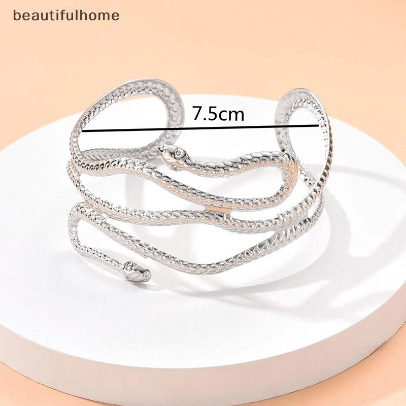 {beautifulhome} Open Snake Upper Arm Bangle Bracelet Adjustable Arm Cuff Bangle Bracelets Untuk Wanita Fashion Jewelry.