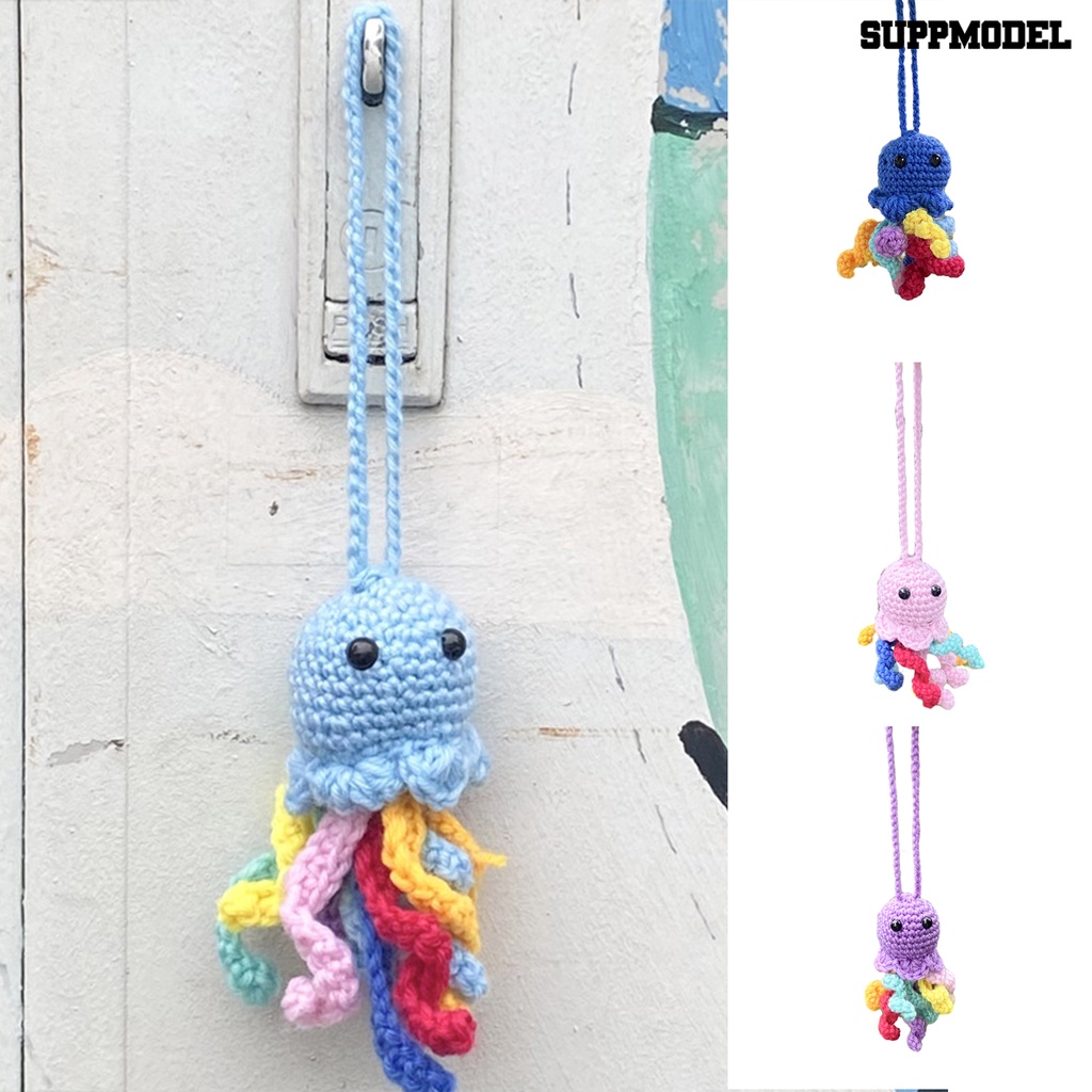 [SM] Gantungan Mobil Gurita Lucu Multi-Warna Handmade Crochet Hewan Laut Mobil Spion Gantung Gurita Hiasan Dekorasi Aksesoris Mobil