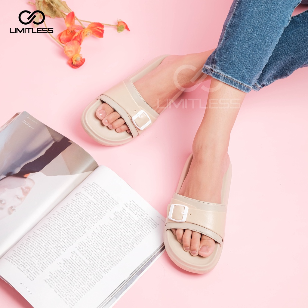 Sandal Wanita Slop Wedges Casual Korean Style Sendal Selop Wanita RUBY Perempuan Casual Sandal Cewek Tebal 4 Cm Terbaru 2023