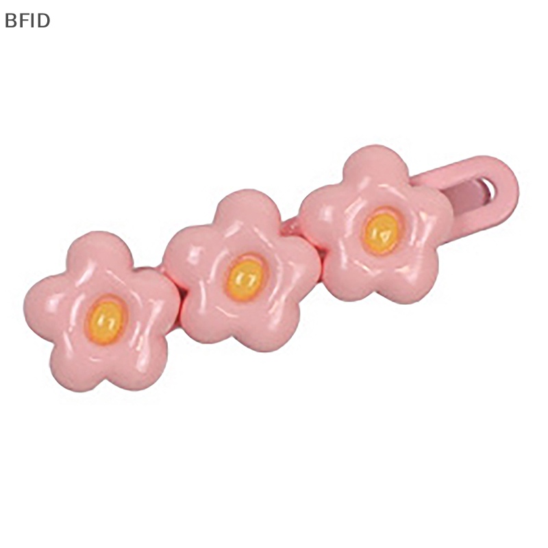 [BFID] Lucu Cream Puff Flower Hair Clip Serbaguna Klip Rambut Poni Samping Jepit Permen Warna Bunga All-match Fashion Aksesoris Rambut [ID]