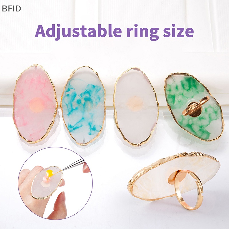 [BFID] 1pc Resin Batu Palet Kutek Jari Cincin Piring Nail Art Paing DIY Art [ID]