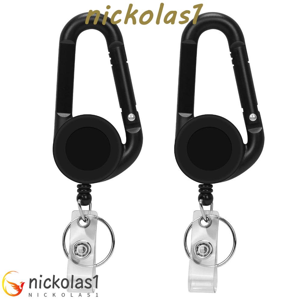 Nickolas1 Carabiner Gantungan Kunci Kantor 8warna Outdoor Anti Hilang Card Holder Easy Pull Buckle