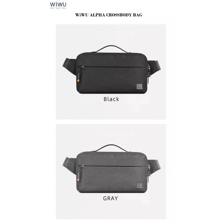 WIWU ALPHA Crossbody Bag - Tas Pinggang Travel Outdoor Multifungsi