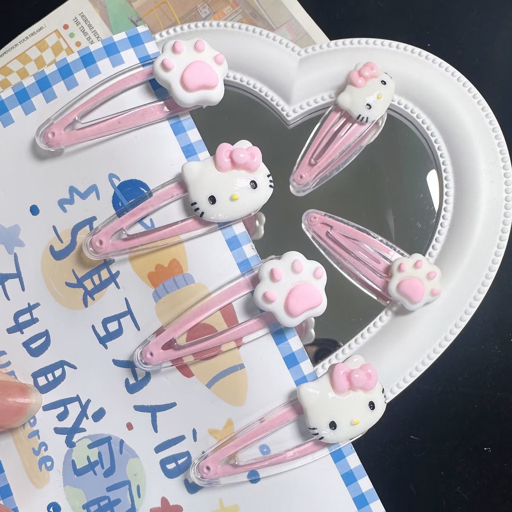 Hiasan kepala wanita fashion klip hello kitty bahan berkualitas import harga grosir bisa cod