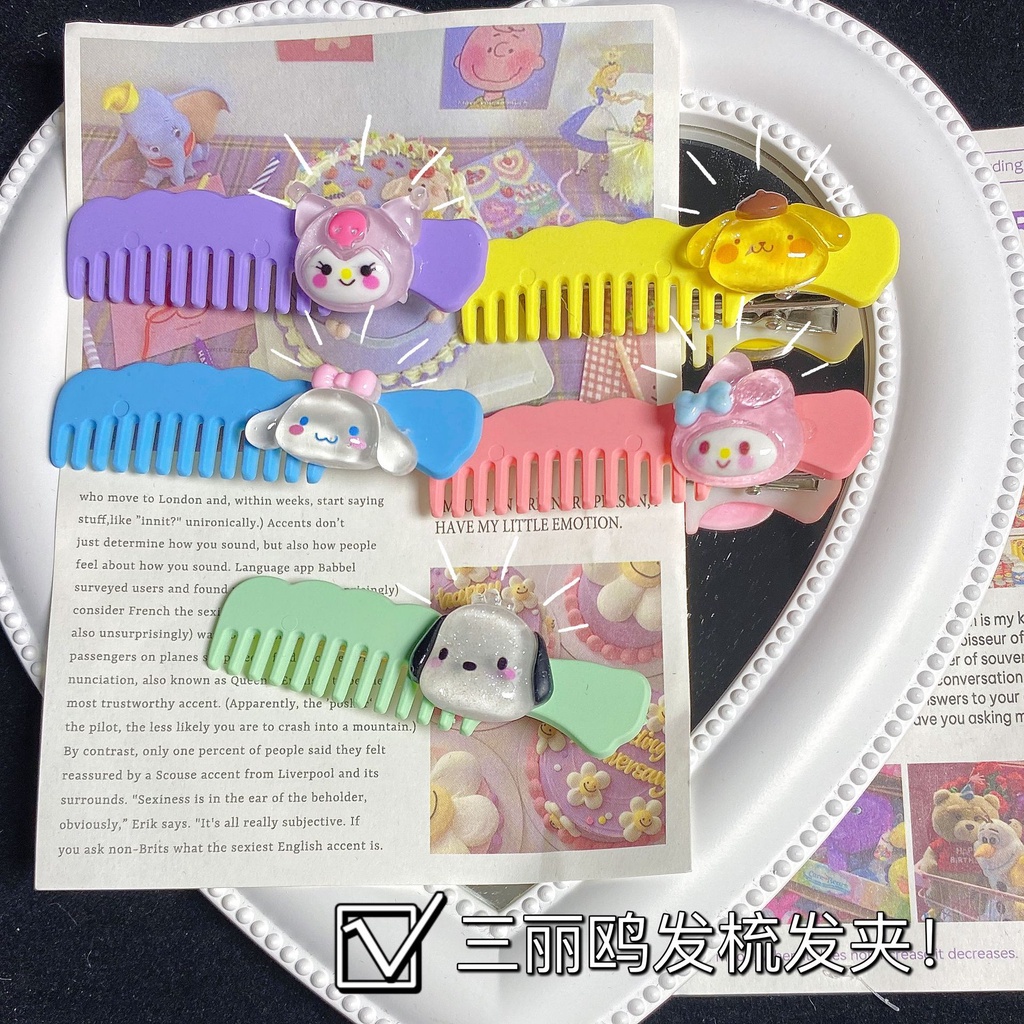 Sisir jepit rambut transparan aneka karakter bahan berkualitas import harga grosir bisa cod