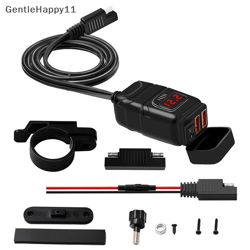 Gentlehappy Dual QC 3.0 USB Aksesoris Motor Motor USB Digital Voltmeter Adapter id