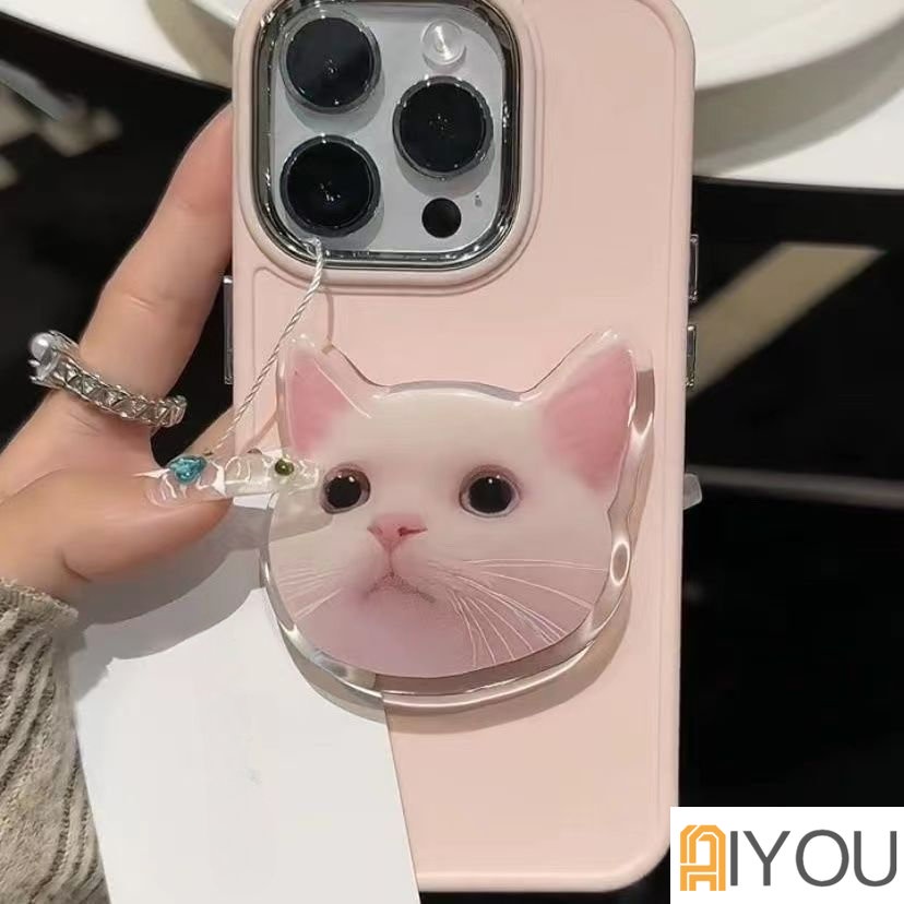 IPHONE Kartun Lucu Disney Mary Cat Bracket Phone Cases Untuk Iphone14 13 12 11 Pro MAX XR XS MAX 8x7 SE Lady Girl Shockproof Soft Shell Case