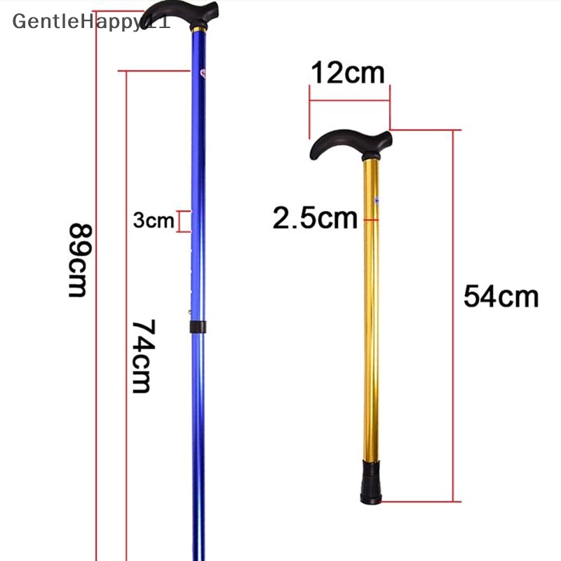 Gentlehappy Adjustable Walking Stick 2bagian Stabil Anti Selip Kruk Orang Tua Hiking Cane id